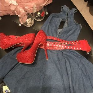 Denim dress/size sm new with tags